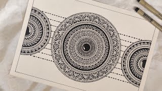 How to Draw Mandala Art  SemiCircle Mandala  How to draw Mandala for Beginners  Easy mandala [upl. by Nadroj647]