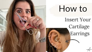 How To Insert Your Cartilage EarringsLabrets 16G  Changing My Daith Tragus And Helix [upl. by Nurat146]