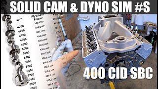 Solid Roller Street cam 400 CID SBC build with Dyno Sim horsepower  HP [upl. by Burta200]