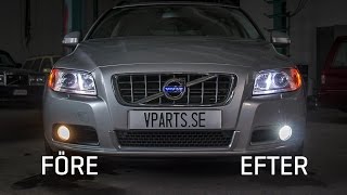 Byte dimljuslampa till LED samt dimljusgaller på Volvo V70 08  VPARTSSE [upl. by Nathalia875]