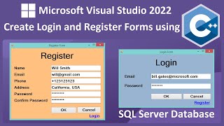 Create Login and Register Forms Using C and Visual Studio 2022 with SQL Server [upl. by Colline888]