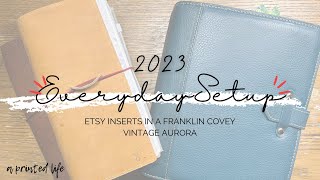 My Everyday Planner Setup  Etsy Inserts Inside of a Franklin Covey Vintage Aurora [upl. by Sucram26]