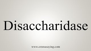 How To Say Disaccharidase [upl. by Gershon663]