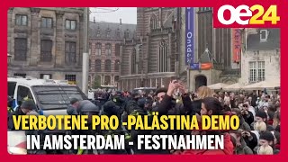 Verbotene Pro Palästina Demo in Amsterdam  Festnahmen [upl. by Hamish]