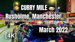 Curry Mile Manchester  Night Walk Rusholme  Wilmslow Road [upl. by Hines]