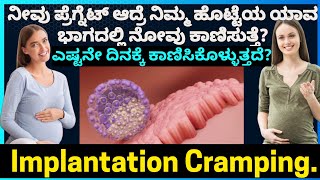 Implantation Cramping  ನೀವು ಪ್ರೆಗ್ನೆಟ್ ಆದ್ರೆ ನಿಮ್ಮ ಹೊಟ್ಟೆಯ ಯಾವ ಭಾಗದಲ್ಲಿ ನೋವು ಕಾಣಿಸುತ್ತೆ [upl. by Ahseital933]