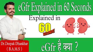 eGfr Estimated Glomerular Filtration Rate explained in 60 Seconds by Dr Deepak Dhankhar [upl. by Sinoda]