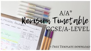 AA REVISION TIMETABLE  4MONTH GCSEALEVEL COUNTDOWN  Free Template Download [upl. by Ahsitil31]