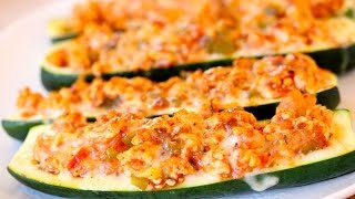 TURKEY STUFFED ZUCCHINI BOATS  Clean amp Delicious® [upl. by Nogaem]