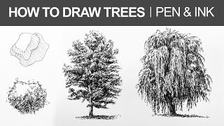 How to Draw Trees with Pen and Ink [upl. by Htebazileyram293]