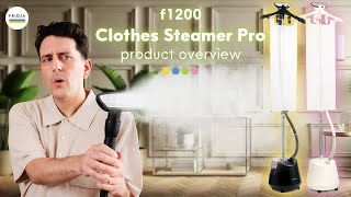 Fridja f1200 Clothes Steamer Pro  Product Overview [upl. by Adnohsel]