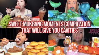 SWEET mukbang moments that will give you CAVITIES compilation [upl. by Naenej]