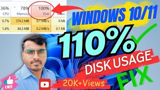 🔥✅100 SOLVED DISK USAGE Windows 1011 FIX Easy Tutorial😯😱🖥️💻 [upl. by Wieche]