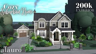 Cozy Suburban Home  200K Exterior  Bloxburg Speed Build [upl. by Lehet683]