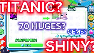 Trading Montage 61  TITANIC SHINY DRAGON amp 70 HUGES 42T GEMS  Pet Simulator X  Roblox [upl. by Kcirddor]