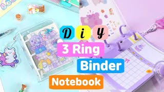 How to make 3 Ring Binder Notebook  Kawaii journal Notebook  DIY binder journal [upl. by Lupe227]