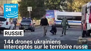 La Russie dit avoir intercepté 144 drones ukrainiens sur son territoire • FRANCE 24 [upl. by Nnairb]