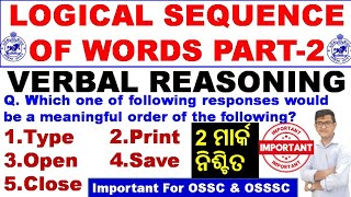 Reasoning Logical Sequence of WordsMeaningful Order Of WordsBy Chinmaya SirPart 2OSSCOSSSCOPSC [upl. by Marcus]