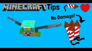 Minecraft Tips  How to take no damage using fireworks with Elytra [upl. by Aineles918]