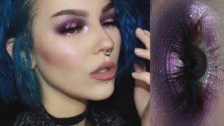 full face purple eyes nude lips makeup tutorial [upl. by Nnyltiac498]