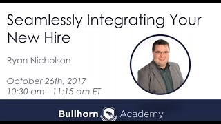 Training Webinar Seamlessly Integrating Your New Hire [upl. by Pollack]