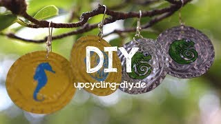 DIY Upcycling Ohrringe aus Kronkorken l Accessoires [upl. by Joashus633]