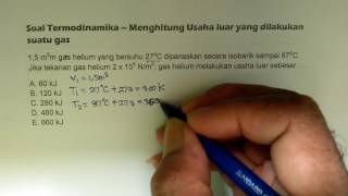 Tutorial Termodinamika Menghitung Usaha pada proses isobarik  Fisika SMA [upl. by Selinda]