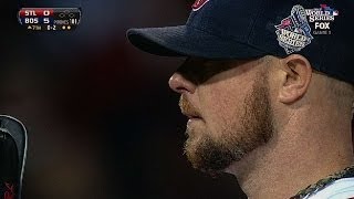 WS2013 Gm1 Lester whiffs eight over 7 23 scoreless [upl. by Llerrej454]