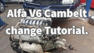 Alfa Romeo 30 V6 Busso Cambelt change tutorial gta 25 30 32 [upl. by Westberg]