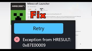 Fix Minecraft Launcher Not Installing Error Code Exception From HRESULT 0x87E00009 On PC [upl. by Ramak]