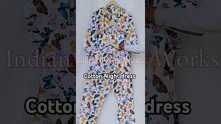 Butterfly Print cotton night Dress fashion dress cotton pjset pajama nightdress [upl. by Nash]