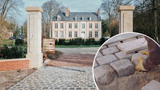 Transforming A French Chateau in Normandy laying 200yearold Cobblestone traditional way [upl. by Yrag]