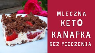 Keto mleczna kanapka bez pieczenia 🍫 Mrożone ciasto quotMleczna kanapkaquot 🍨 Ciasto bez glutenu [upl. by Etheline]