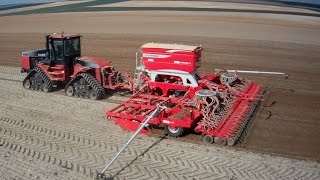 CASE IH QUADTRAC 9380 amp POTTINGER TERRASEM C9  seeding wheat  semis de blé [upl. by Haceber]