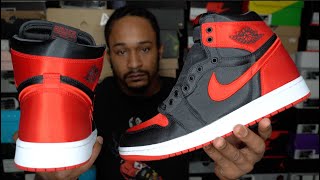 Satin Bred Jordan 1s Review with On Feet Footage [upl. by Llyrpa]