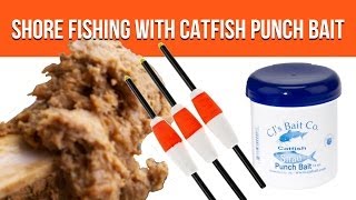 Bank Fishing Catfish Shore Fishing With CJs Catfish Punch Bait [upl. by Nalyd]