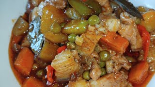 Pork Afritada Recipe  pinoy food [upl. by Nereus]