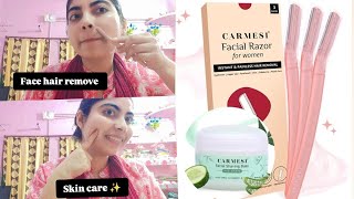 How I Remove My Facial Hair  first time using CARMESI RAZOR Nazisvlog ❣️ [upl. by Best]