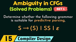 Ambiguity in CFGs  Solved Problems Set 1 [upl. by Sotnas]