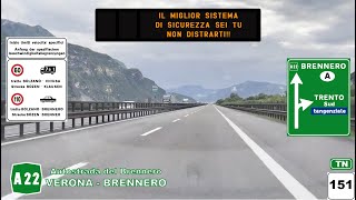 A22  Autostrada del Brennero  VERONA  BRENNERO [upl. by Adiv924]