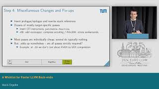 2024 EuroLLVM  A Wishlist for Faster LLVM Backends [upl. by Kcinomod]