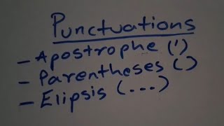 English  Punctuations  Apostrophe  parentheses  Ellipsis  Well Explained [upl. by Alledi485]