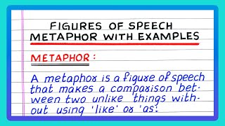 FIGURES OF SPEECH  METAPHOR EXAMPLES  WHAT IS METAPHOR AND EXAMPLES  IN ENGLISH GRAMMAR [upl. by Ness78]