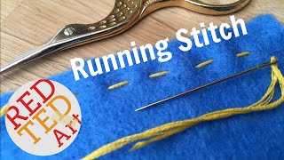 Running Stitch How To  Basic Sewing Hand Embroidery amp Hand Sewing [upl. by Brig]