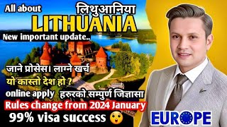 All about Lithuania work visa New update2024Rules change How to apply Lithuania work visaWork visa [upl. by Nuoras]