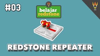 Belajar Redstone 3  REDSTONE REPEATER amp REPEATER CLOCK [upl. by Esli735]