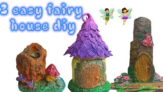 Fairy house diy plastic bottle  polymer clay art  bottle art  waste material craft ideas [upl. by Ydrah]