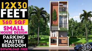 Small House Design 12x30 Feet Master Bedroom With Parking Plan31 [upl. by Naivat]