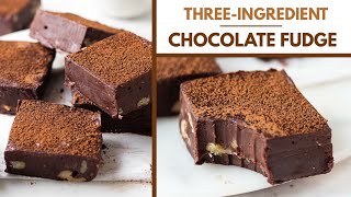 BEST CHOCOLATE FUDGE RECIPE  THREE INGREDIENTS NOBAKE EGGLESS  NO OVEN CHOCOLATE FUDGE RECIPE [upl. by Simeon]