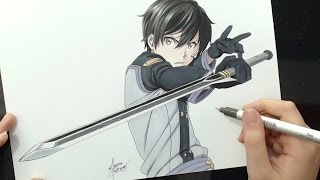 Speed Drawing  Kirito Sword Art Online  Ordinal Scale [upl. by Anomor490]